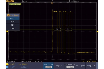 Программа для декодирования по протоколам RS-232, I2C, SPI OWON Bus Decoding Kit RSI