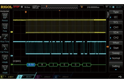 Программа для декодирования по протоколам RS232/UART, I2C, SPI RIGOL SA-DS1000Z